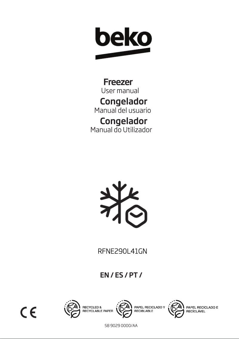 Page 1 de la notice Manuel utilisateur Beko RFNE290L41GN