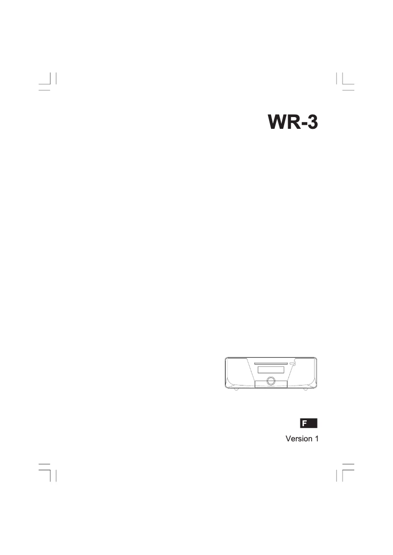 Page 1 de la notice Manuel utilisateur Sangean WR-3