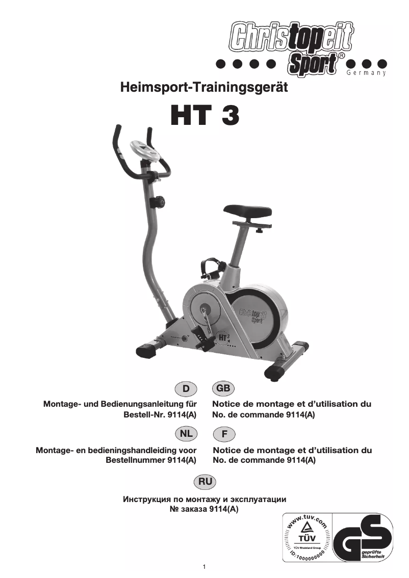 Page 1 de la notice Manuel utilisateur Christopeit HT 3