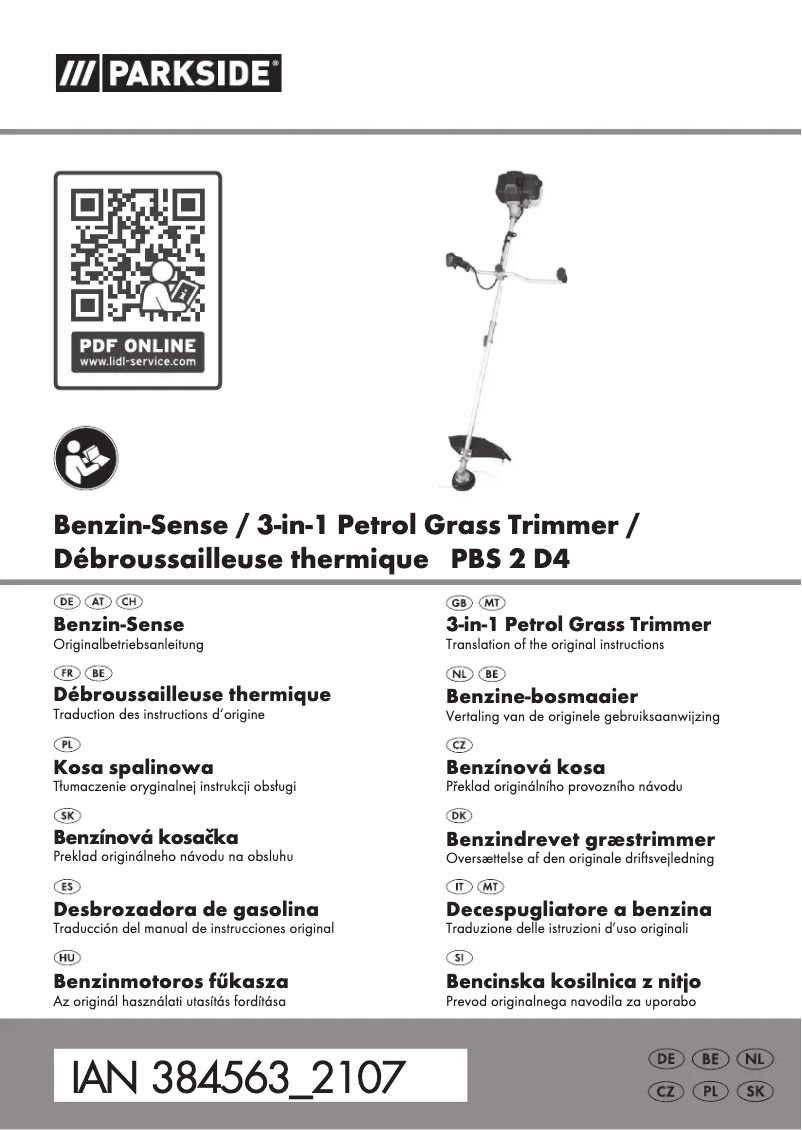 Page 1 de la notice Manuel utilisateur Parkside PBS 2 D4