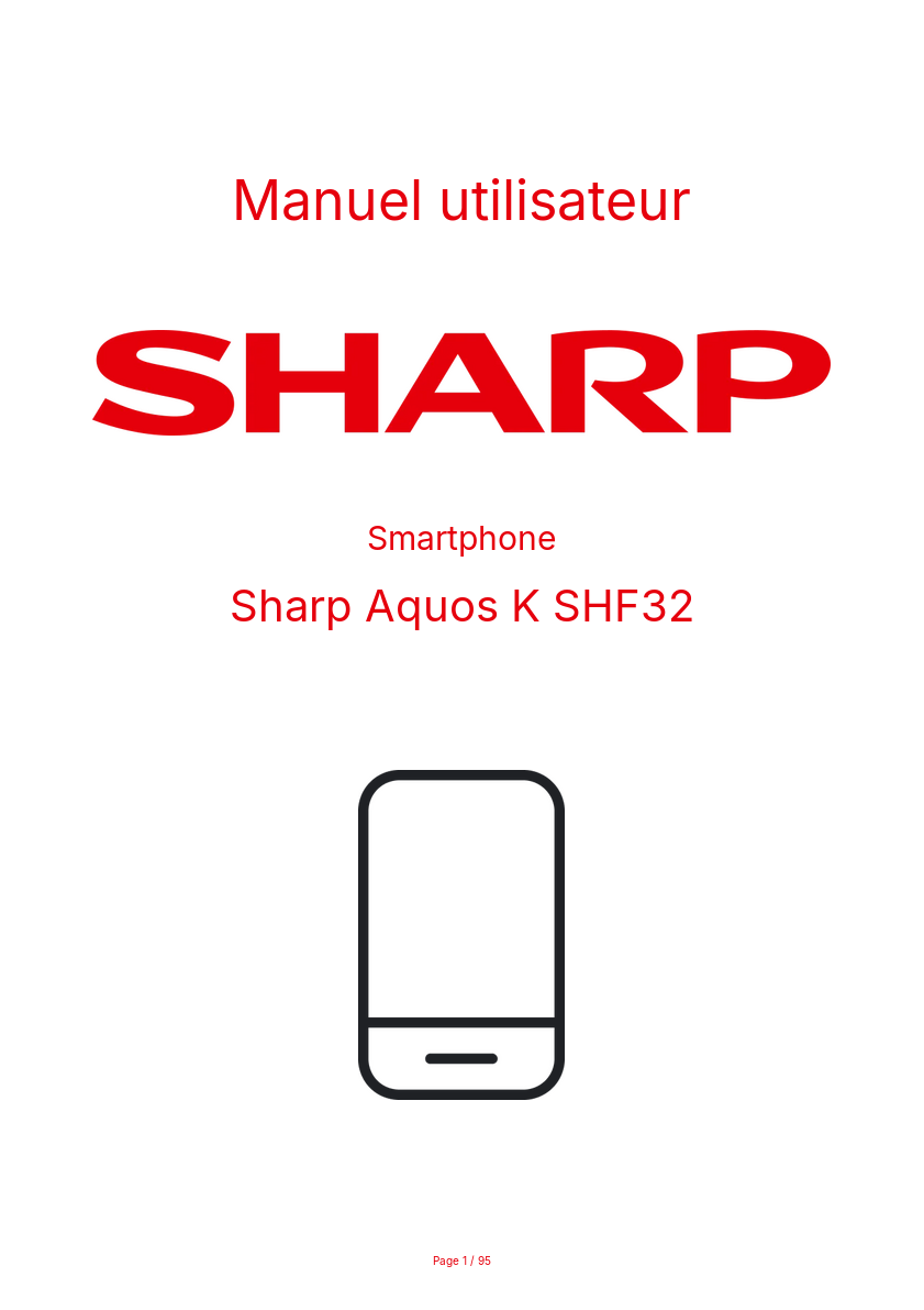 Page n°1 - Manuel utilisateur Sharp Aquos K SHF32