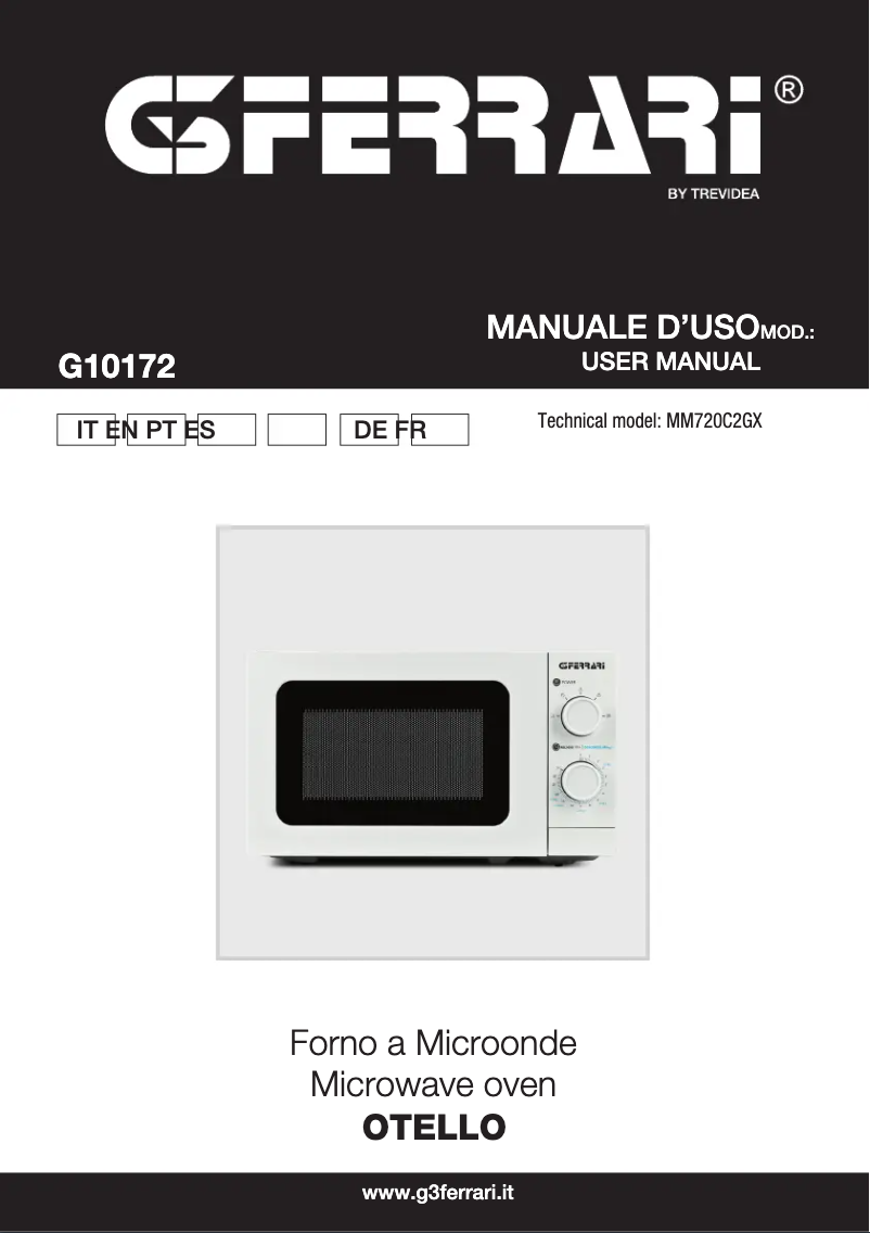Page n°1 - Manuel utilisateur G3 Ferrari Otello G10172