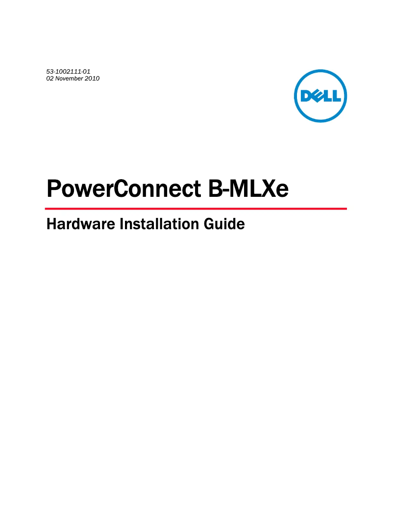Page 1 de la notice Manuel utilisateur Dell PowerConnect B-MLXE16