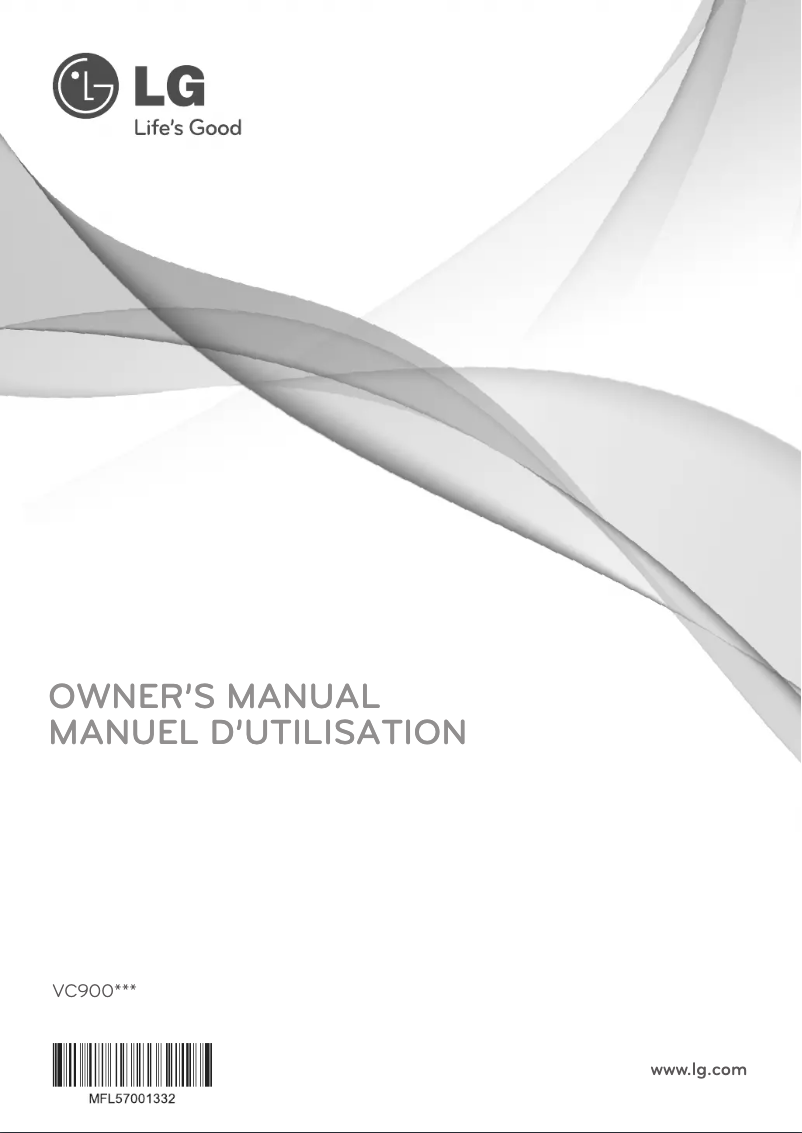 Page 1 de la notice Manuel utilisateur LG VC9003NT