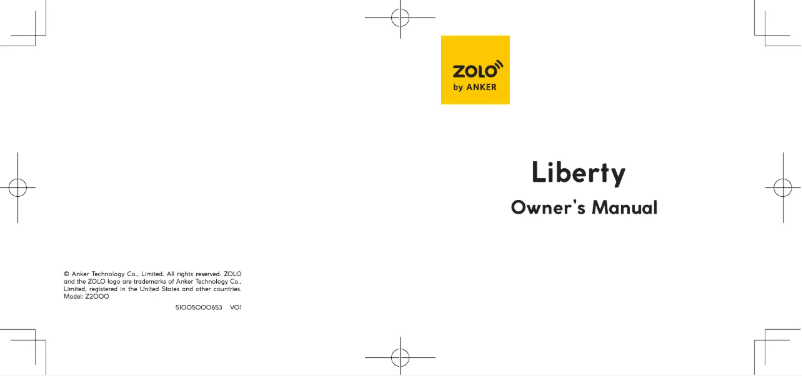 Page n°1 - Manuel utilisateur Zolo Liberty