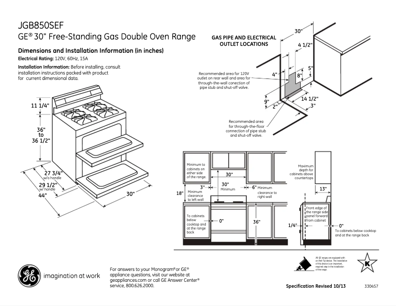 Image de la première page du manuel de l'appareil JGB850SEFSS