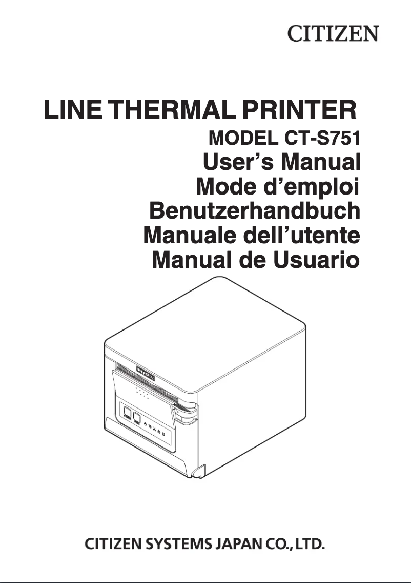 Page 1 de la notice Manuel utilisateur Citizen CT-S751