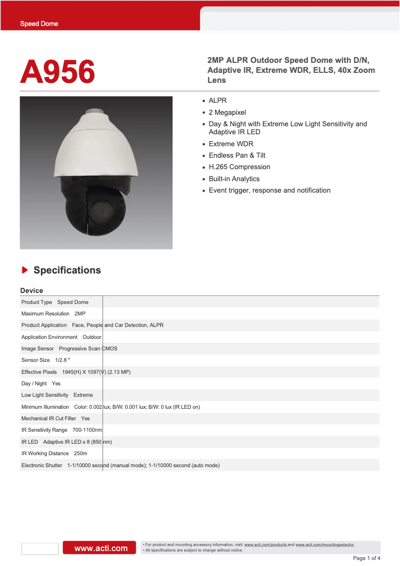 Image de la première page du manuel de l'appareil A956