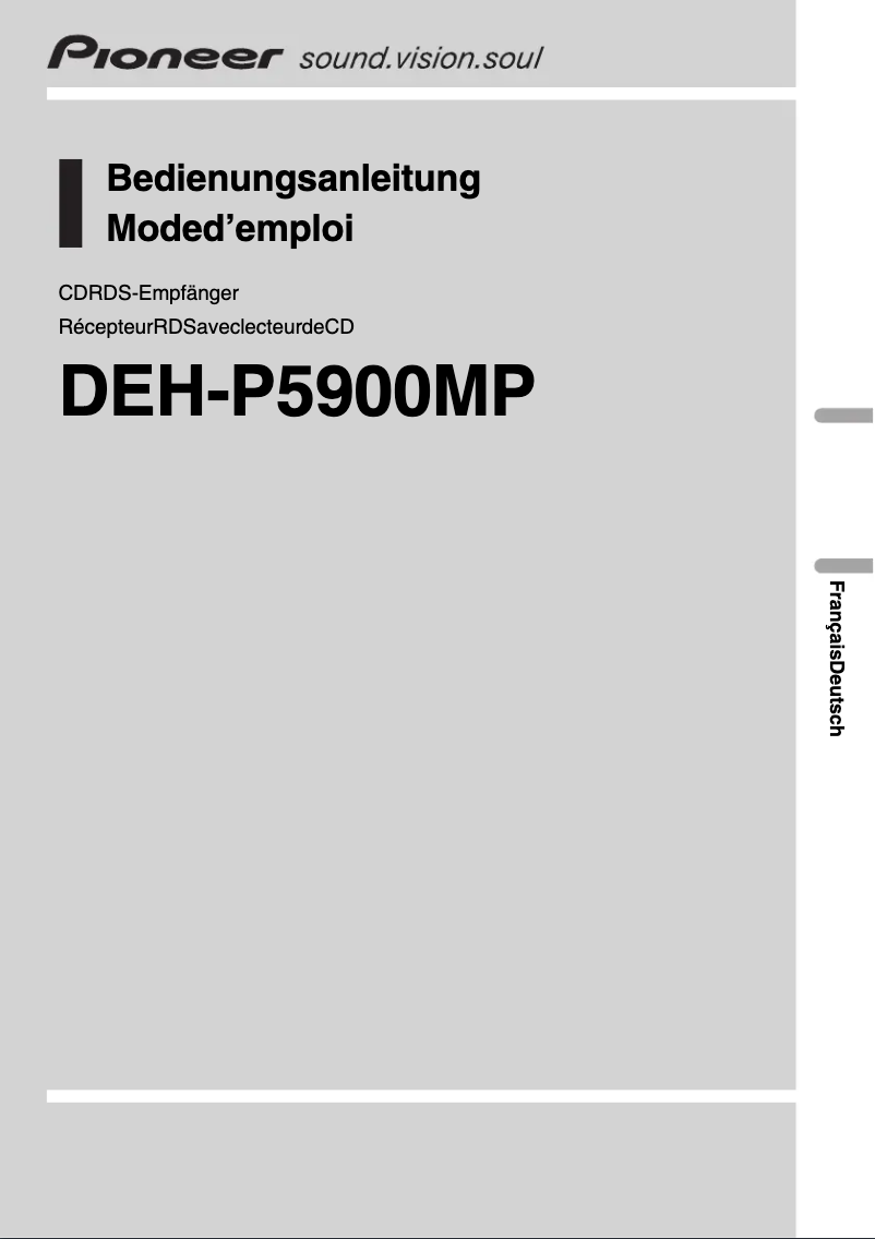 Page n°1 - Manuel utilisateur Pioneer DEH-P5900MP