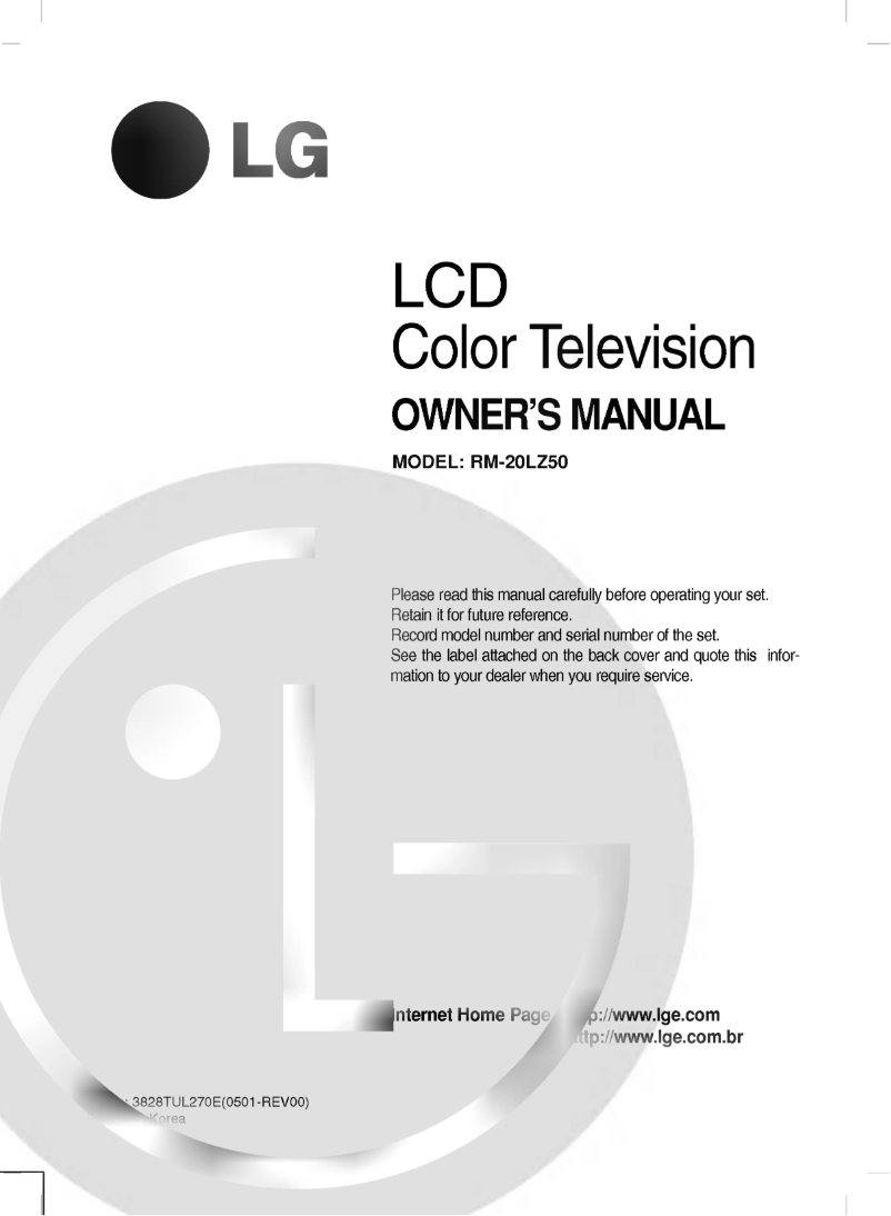 Página 1 del manual Manual de usuario LG RM-20LZ50