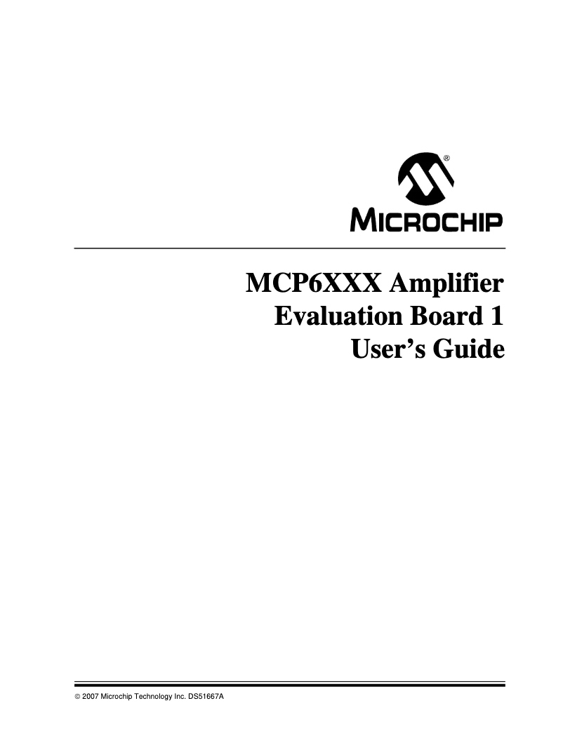 Página 1 del manual Manual de usuario Microchip MCP6XXX