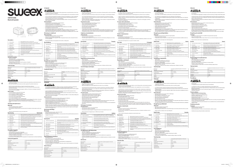 Page 1 de la notice Manuel utilisateur Sweex SWBTSP200BL
