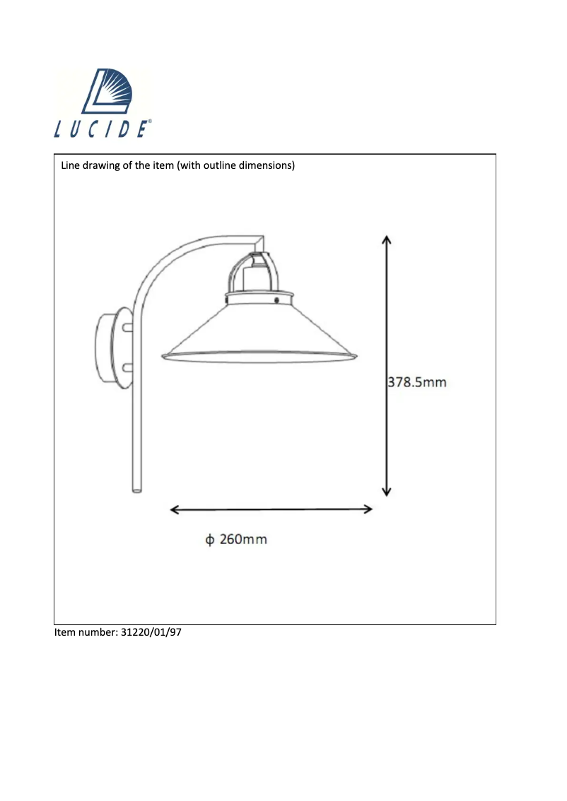 Page 1 de la notice Manuel utilisateur Lucide Berkley 31220/01/97