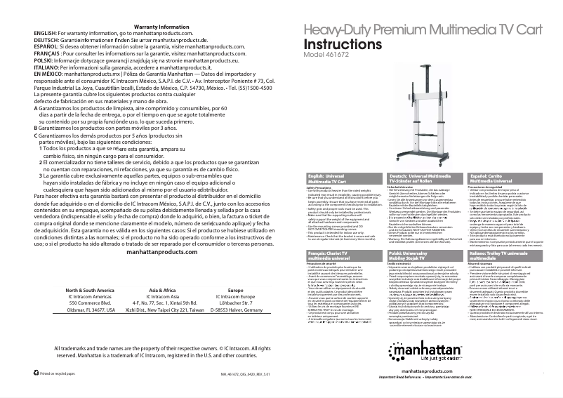 Page 1 de la notice Manuel utilisateur Manhattan 461672