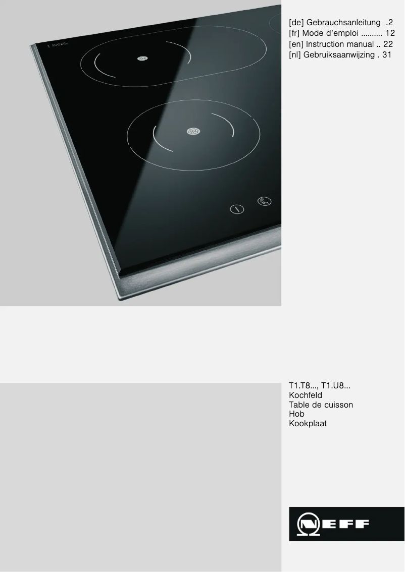 Page 1 de la notice Manuel utilisateur Neff T14U82NO