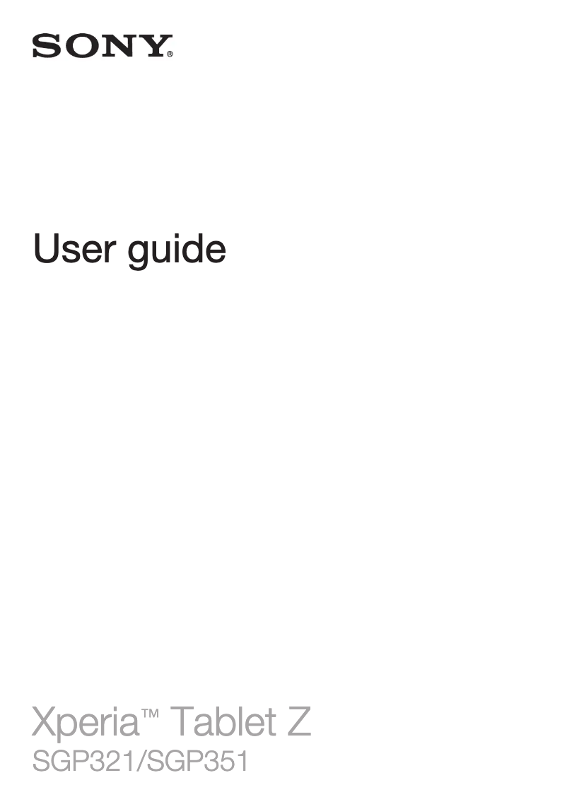 Page 1 de la notice Manuel utilisateur Sony Xperia Z Wifi