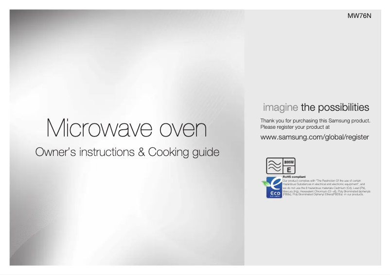 Page n°1 - Manuel utilisateur Samsung MW76N-S