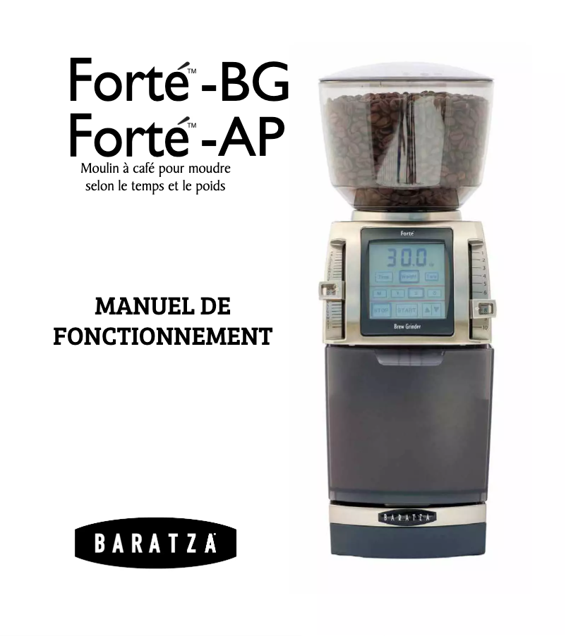 Page n°1 - Manuel utilisateur Baratza Forte