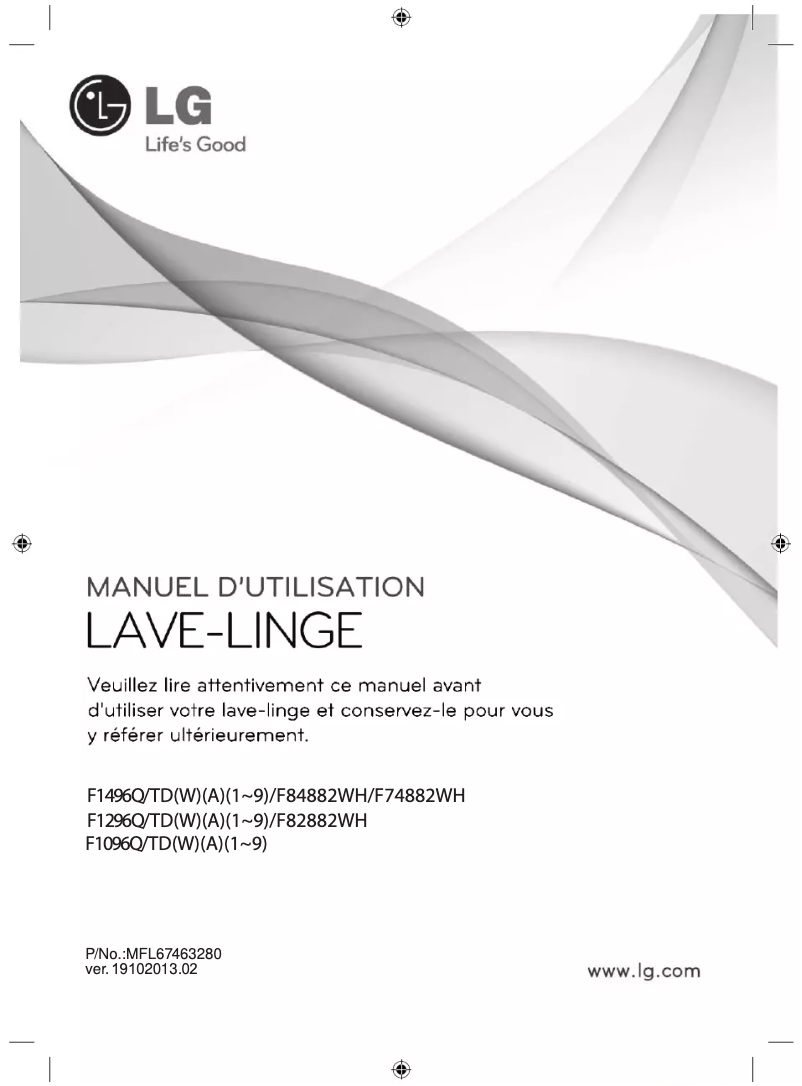 Page 1 de la notice Manuel utilisateur LG F82882WH