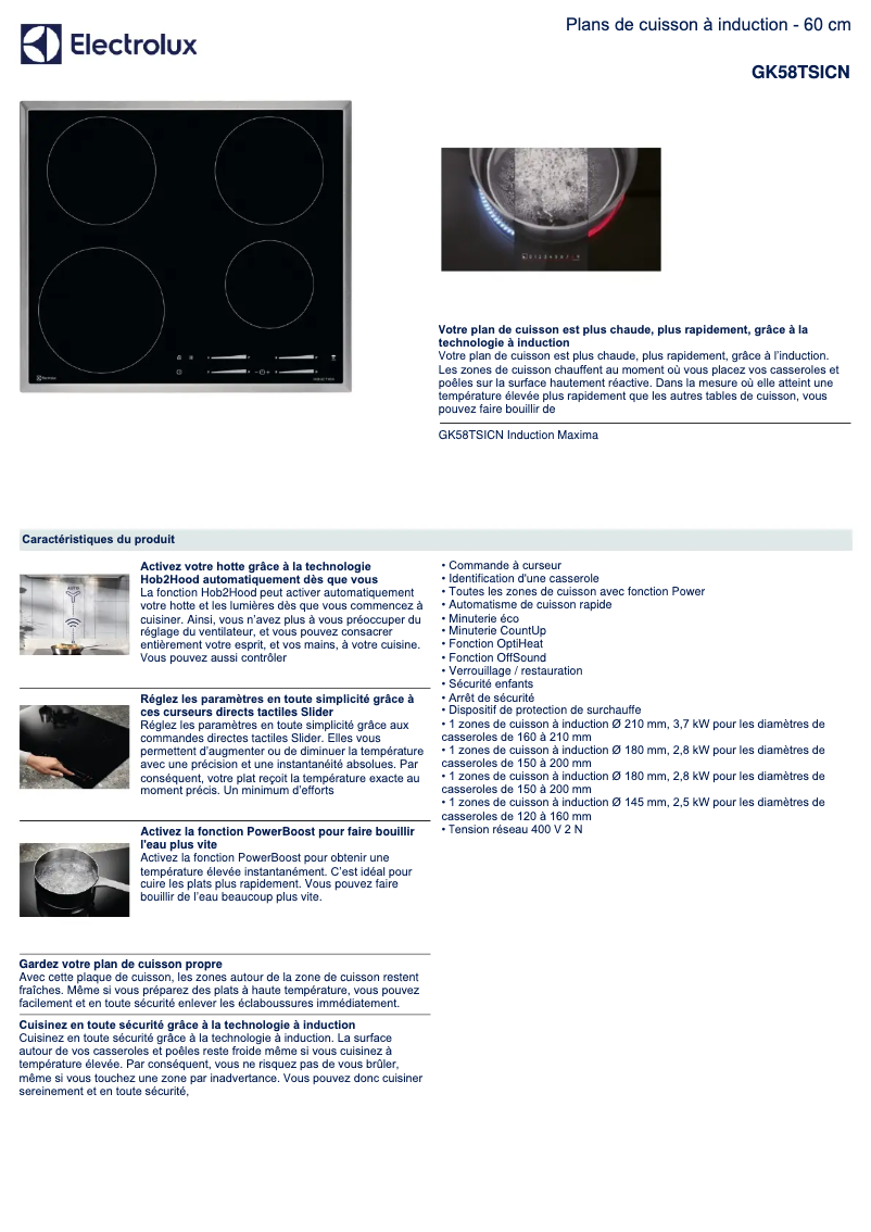 Image de la première page du manuel de l'appareil GK58TSICN