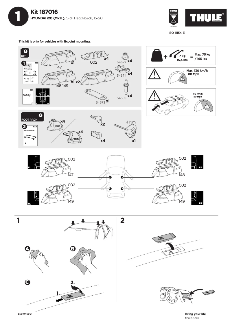 Página 1 del manual Manual de usuario Thule Kit 183090