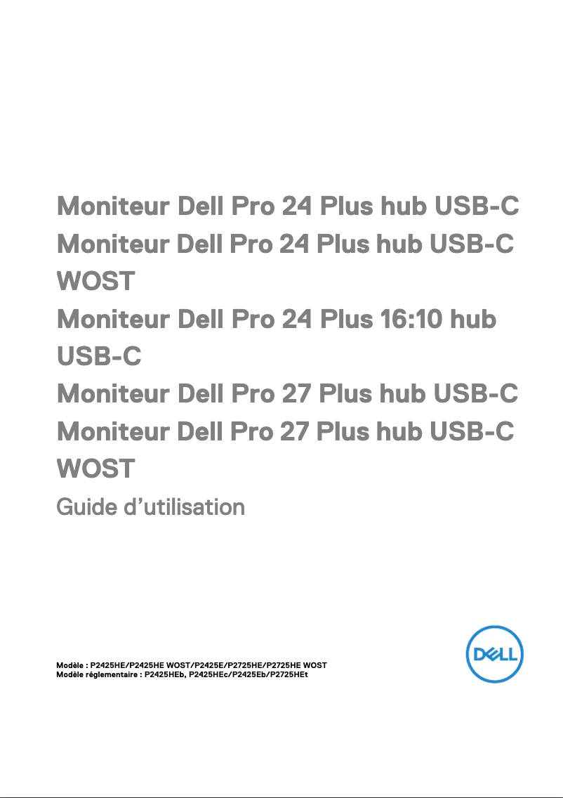 Page 1 de la notice Manuel utilisateur Dell P2425E