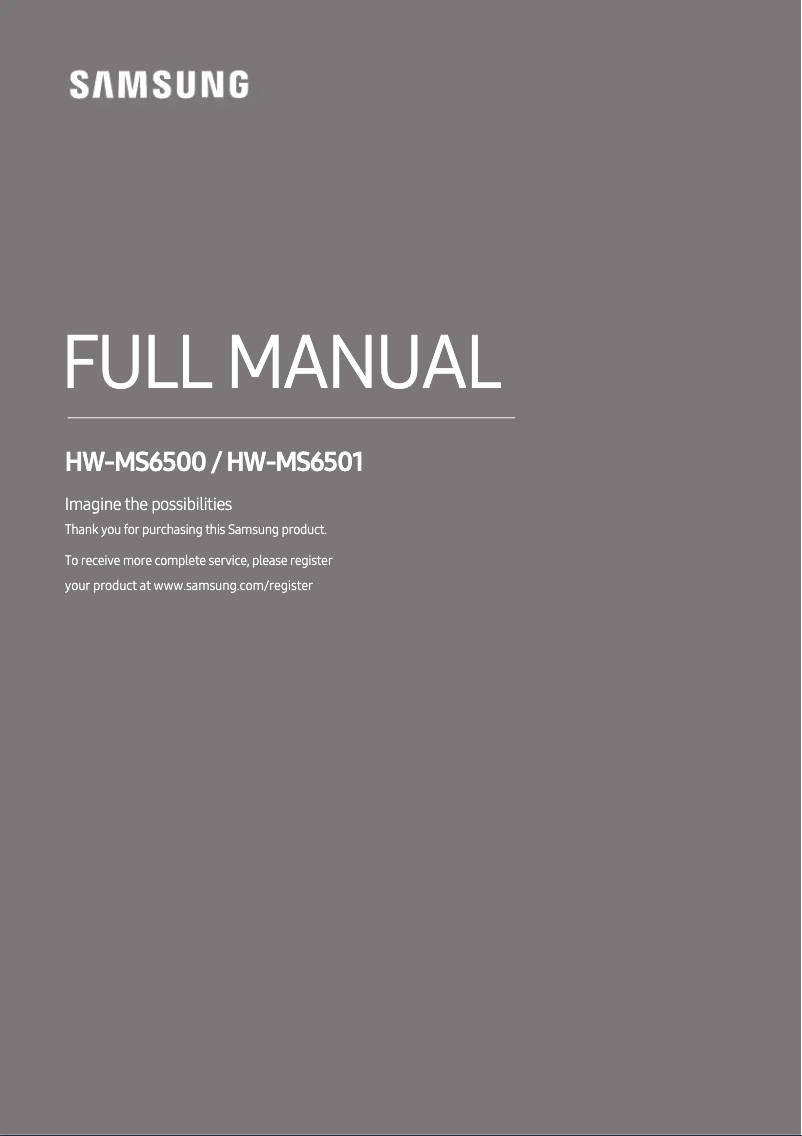 Page 1 de la notice Manuel utilisateur Samsung HW-MS6501