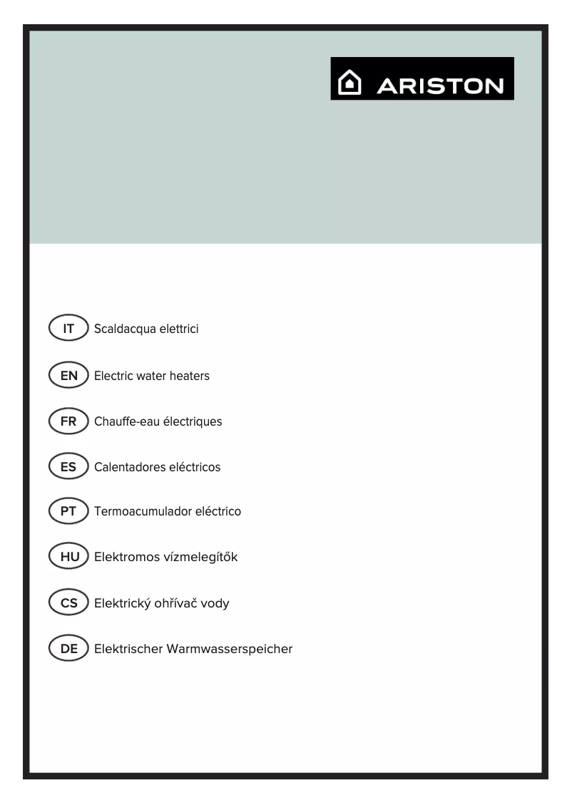Page 1 de la notice Manuel utilisateur Ariston Thermo Velis EVO Plus