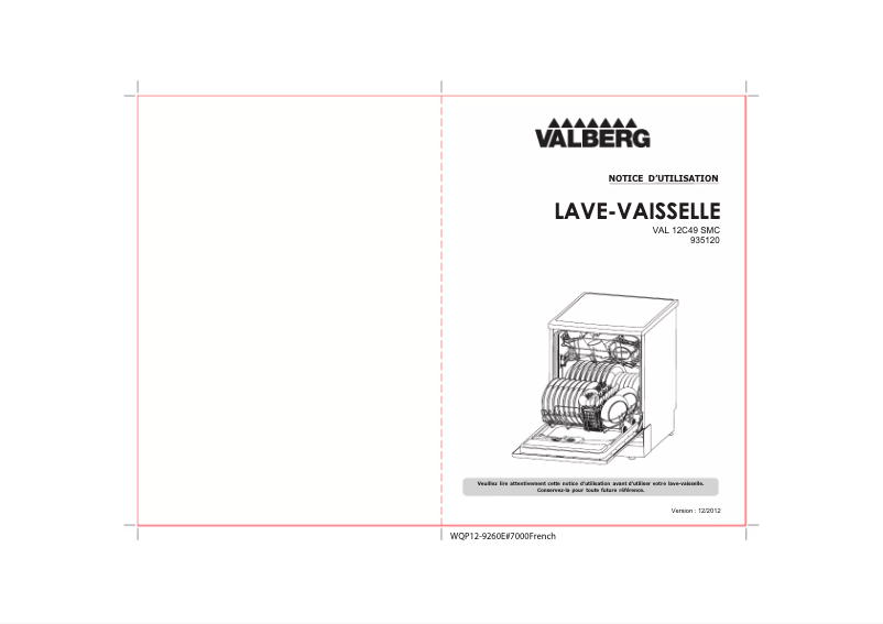 Page n°1 - Manuel utilisateur Valberg VAL 12C49 SMC