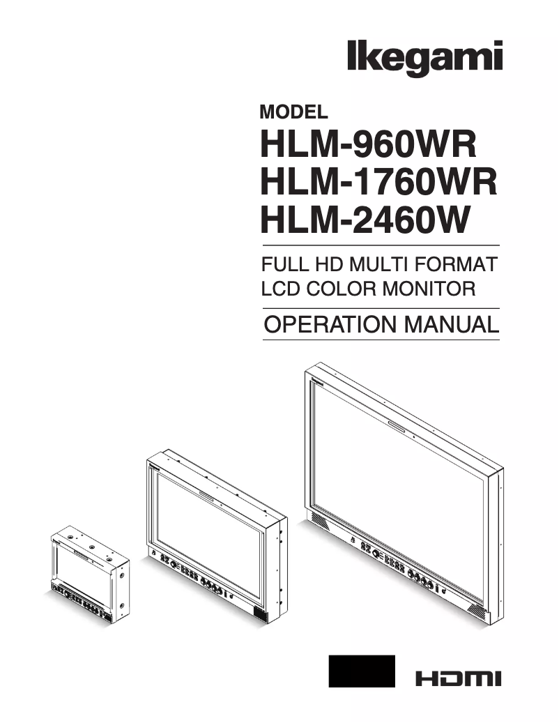 Page n°1 - Manuel utilisateur Ikegami HLM-2460W