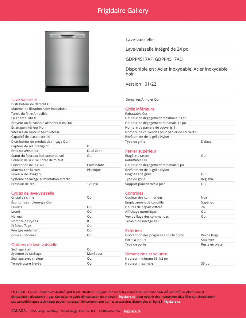 Image de la première page du manuel de l'appareil GDPP4517AF