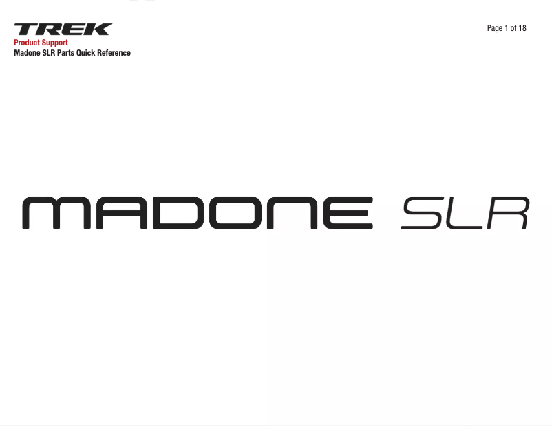 Page n°1 - Guide de démarrage rapide Trek Madone SL 7