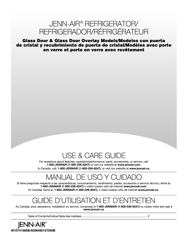 Page n°1 - Manuel utilisateur JennAir JUG24FLERS