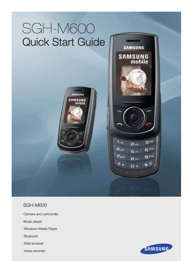 Page n°1 - Guide d'installation Samsung SGH-M600
