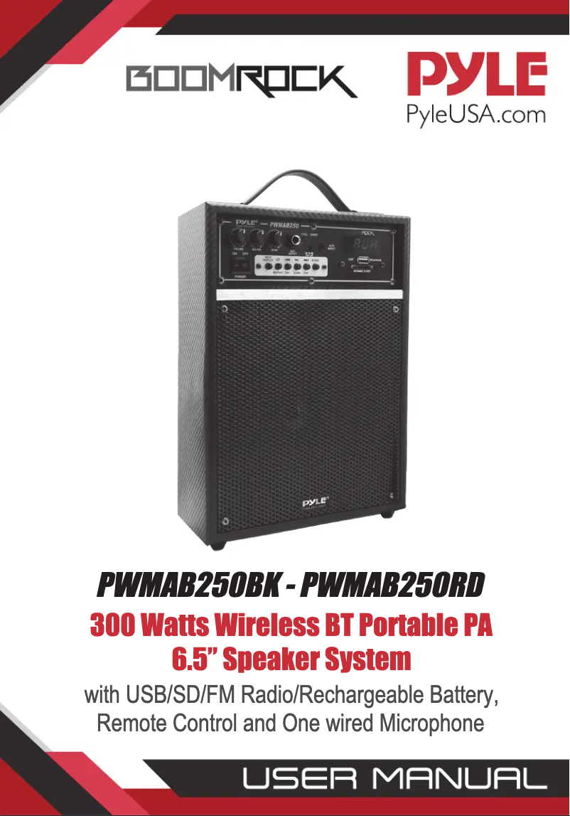 Image de la première page du manuel de l'appareil PWMAB250BK