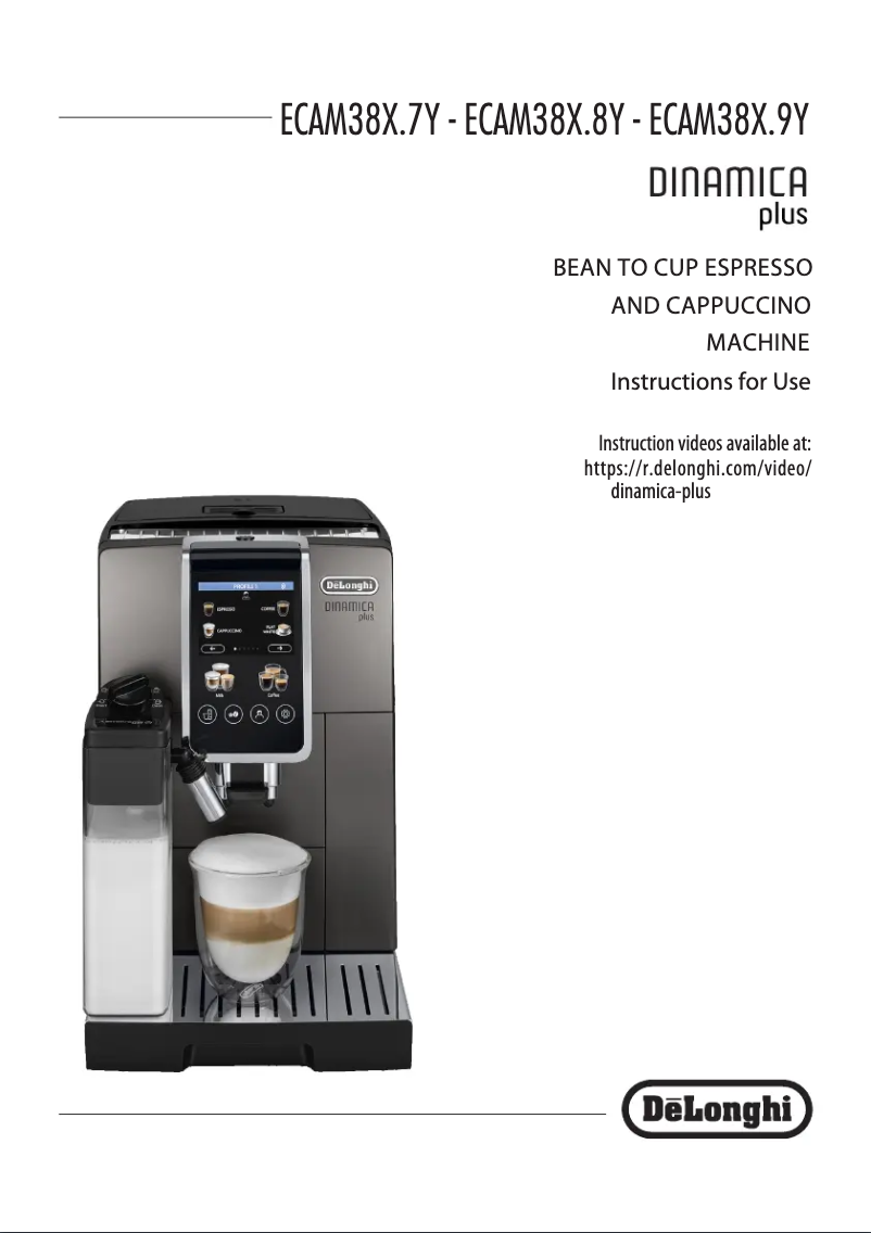 Page n°1 - Manuel utilisateur DeLonghi Dinamica Plus ECAM380.85.SB
