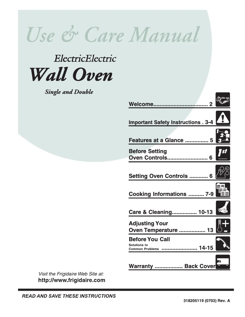 Page 1 de la notice Manuel utilisateur Frigidaire PLEB30T9FC