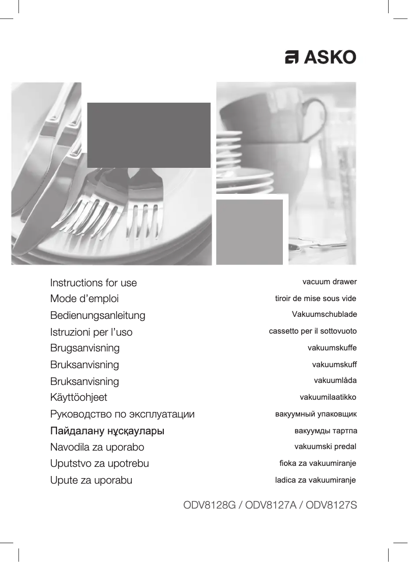 Page 1 de la notice Manuel utilisateur Asko ODV8128G