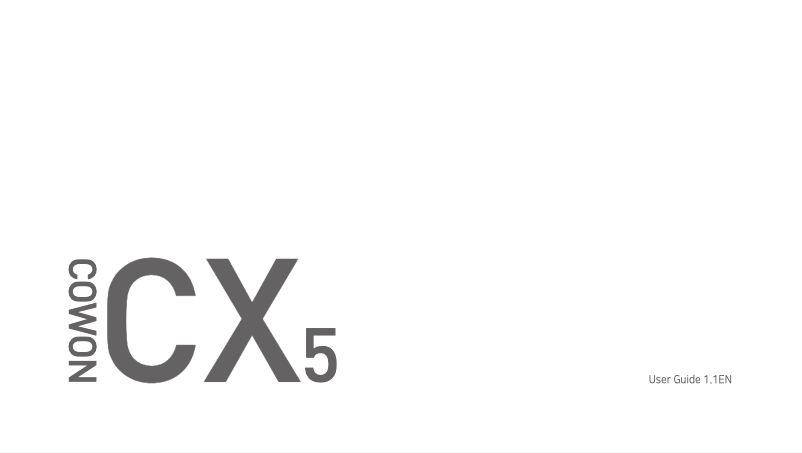 Page 1 de la notice Manuel utilisateur Cowon CX5