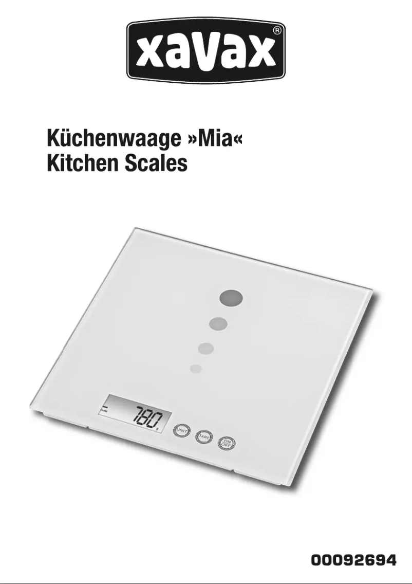 Image de la première page du manuel de l'appareil Mia 92694