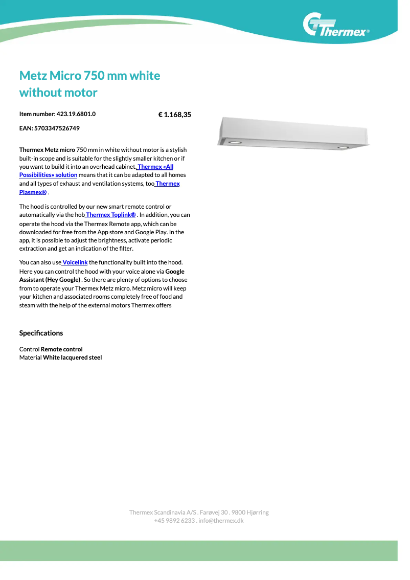 Page n°1 - Fiche technique Thermex Metz Micro 550