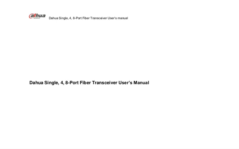 Page n°1 - Manuel utilisateur Dahua Technology PFS3102-1T