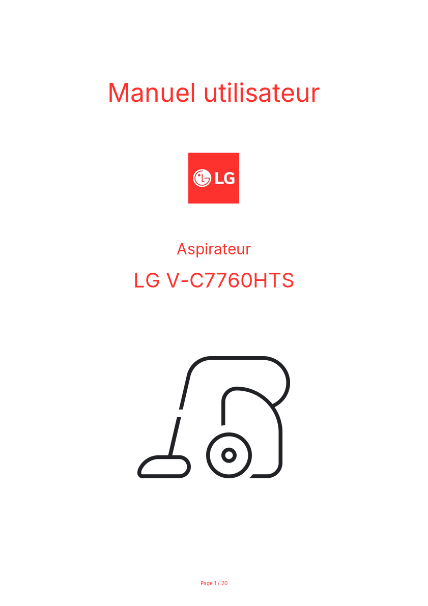 Page n°1 - Manuel utilisateur LG V-C7760HTS