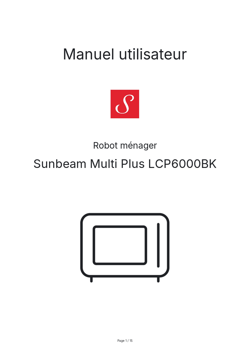 Image de la première page du manuel de l'appareil Multi Plus LCP6000BK