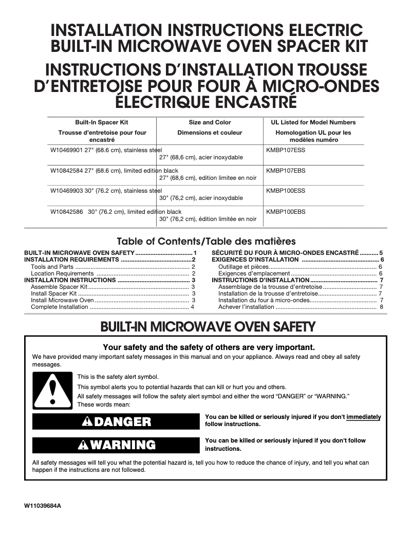 Image de la première page du manuel de l'appareil W10842586