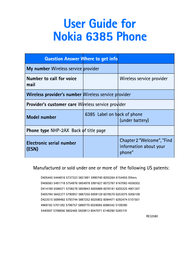 Image de la première page du manuel de l'appareil 6385