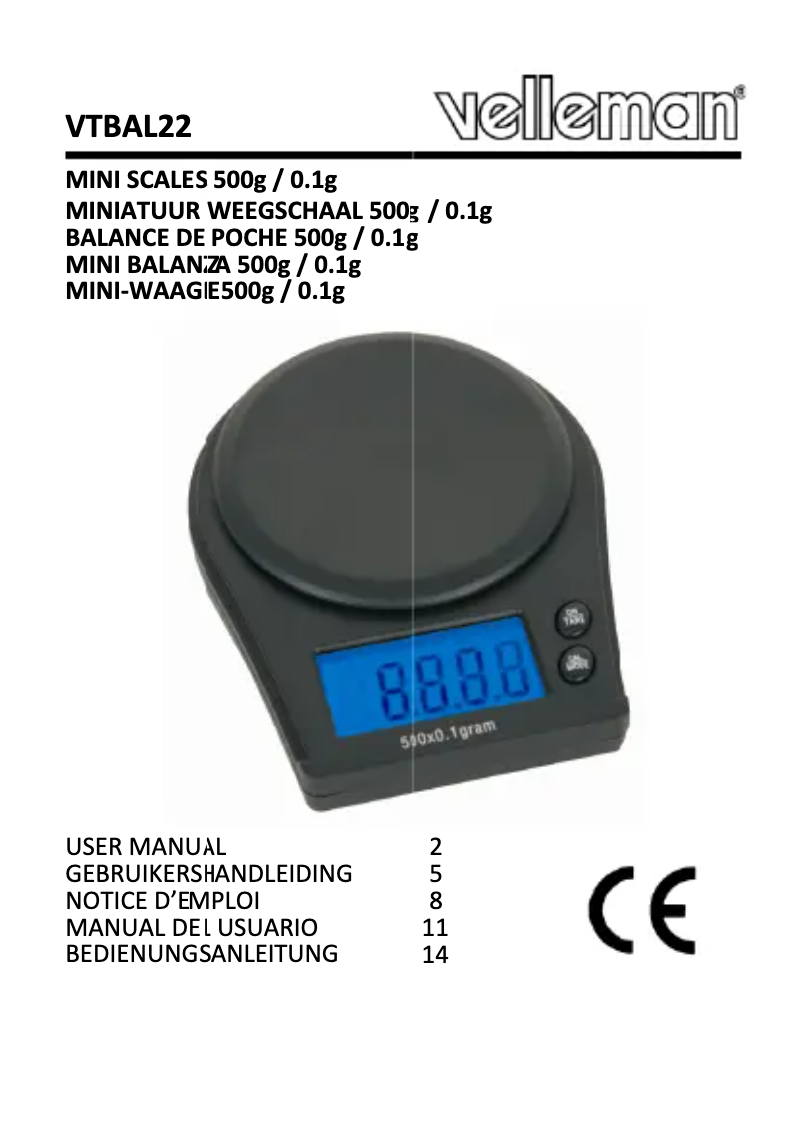 Image de la première page du manuel de l'appareil VTBAL22