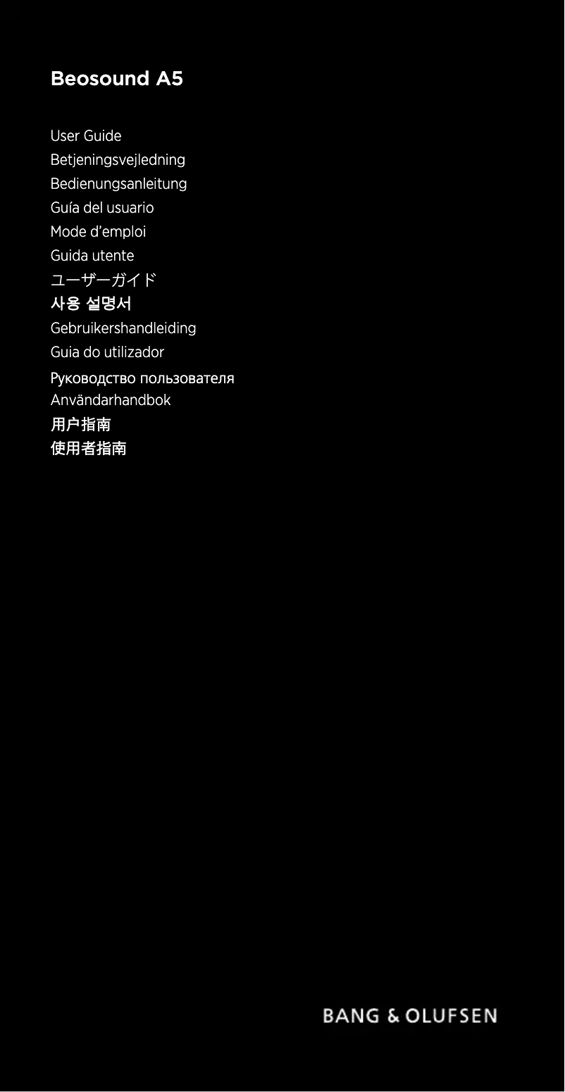 Imagen de la primera página del manual del dispositivo Beosound A5