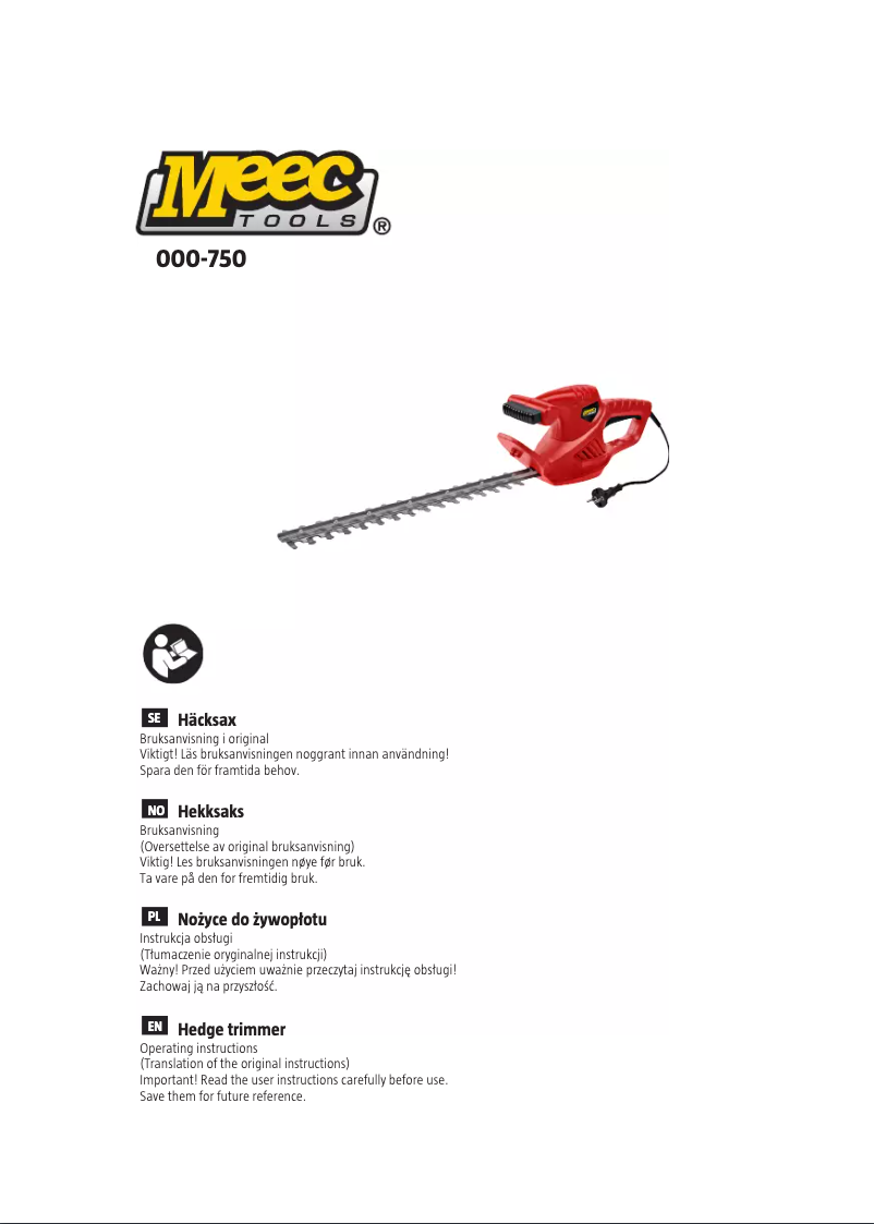 Page 1 de la notice Manuel utilisateur Meec Tools 000-750