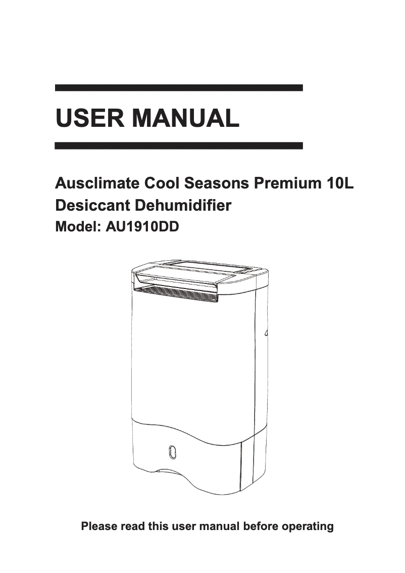 Page 1 de la notice Manuel utilisateur Ausclimate Cool Seasons 10L